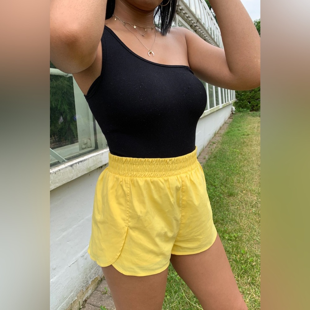 Girlfriend Collective Yellow Athletic Shorts